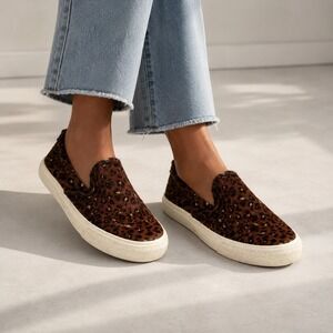 Madewell Sidewalk‎ Slip-On Sneakers Leopard Brown Animal Print